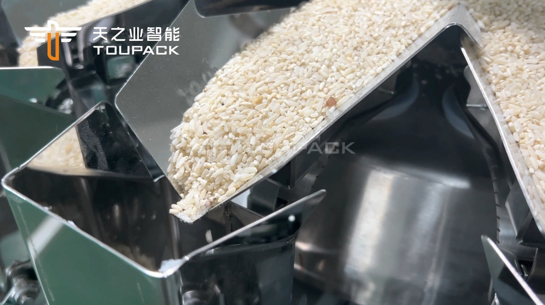 14 دلو أوتوماتيكي متعددة الرؤوس المزن 1kg 2kg 5L الحبوب الغذائية الحبوب الأرز كيس حزمة آلة