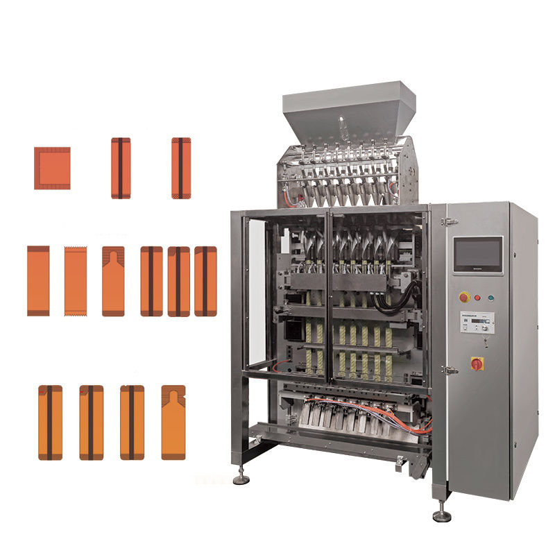 آلة تعبئة وتغليف الكاتشب Vffs الأوتوماتيكية بالكامل متعددة المسارات الرأسية ذات 4 جوانب ختم آلة تعبئة صلصة الطماطم