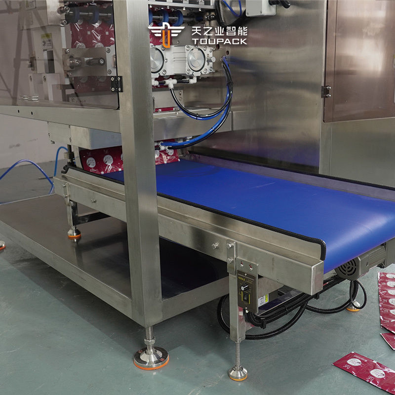 مشروبات غل الغلوكوز التلقائي السائل غير منتظم الشكل عصا كيس كيس حزمة آلة عمودية 4 جوانب الختم كيس صلصة الطماطم حزمة آلة