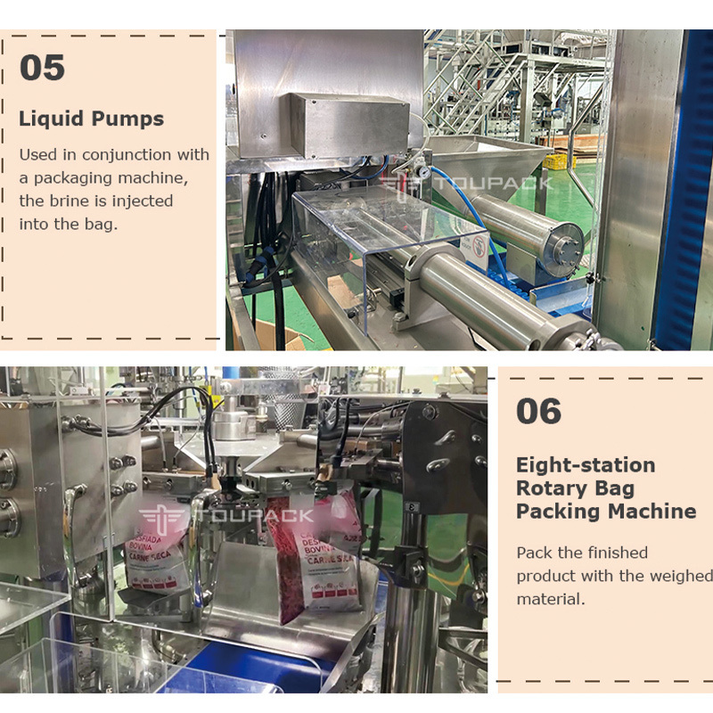 Automatic Packing Machine with 5-50 Bag/min Speed 220V Multi-Head Weigher for Frozen Meat Packaging