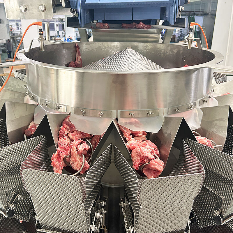 منتجات مجمدة لولبية التغذية متعددة الرؤوس ميزان آلي خط تعبئة صينية