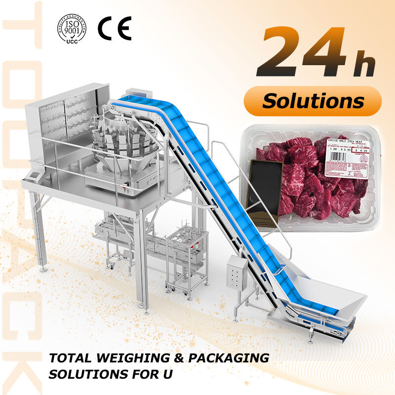 Automatic Food Tray Sealer Machine with Multihead Weigher for High Speed & Stable Output, Accurate Weighing, and Wide Application Range