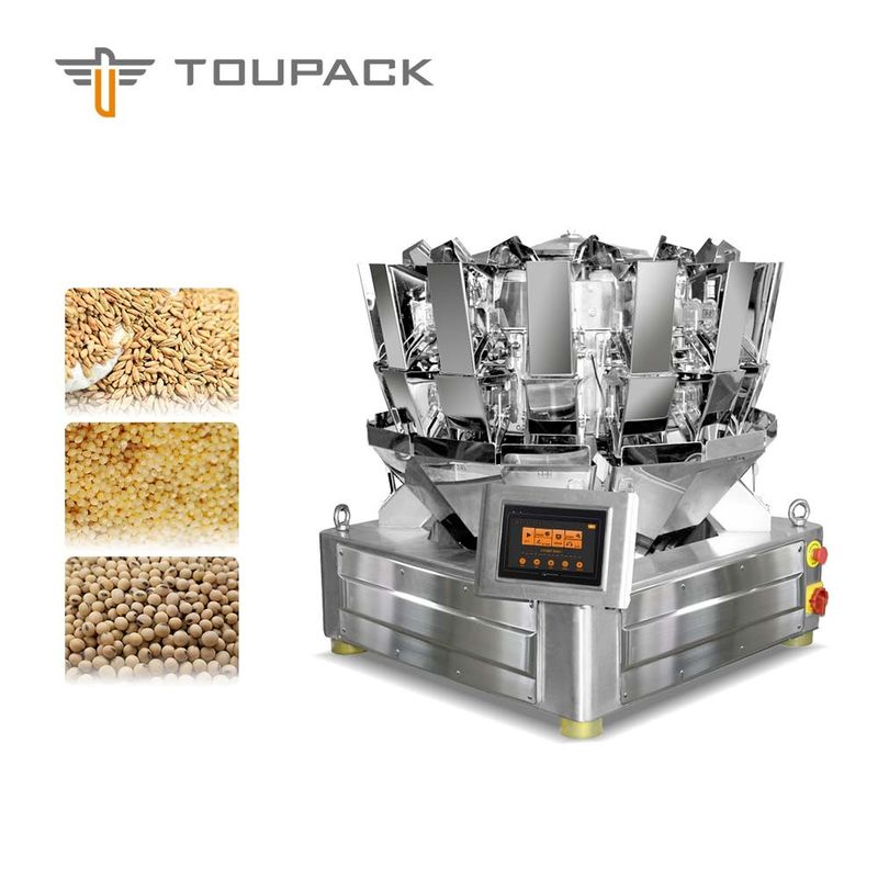 مدمج PLC / MCU 10 رأس متعدد الرؤوس للحبوب ، الحبوب والذرة ، آلة تعبئة البسكويت ، الحلوى ، البذور ، البندق ، البسكويت