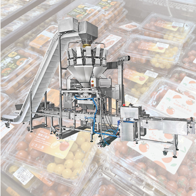 الكرز الطماطم عنبية الفاكهة الطازجة متعددة الرؤوس يزن علبة كرتون ملء آلة التعبئة